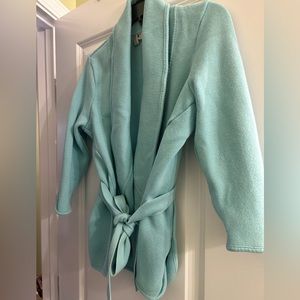 MADISON sky/light blue belted sweater coat!